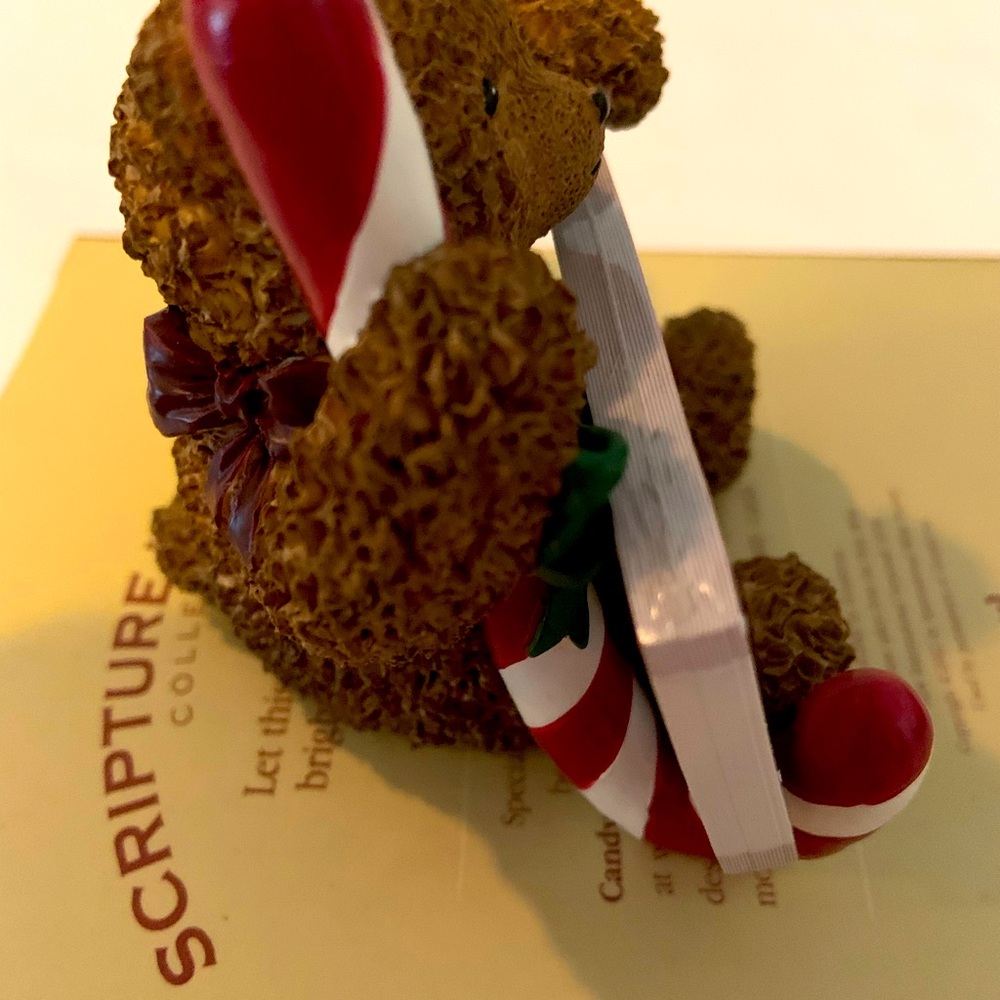 Scripture Keepers Candy Cane Bear Collectable With 40 Scriptures NWOT - Picture 7 of 10